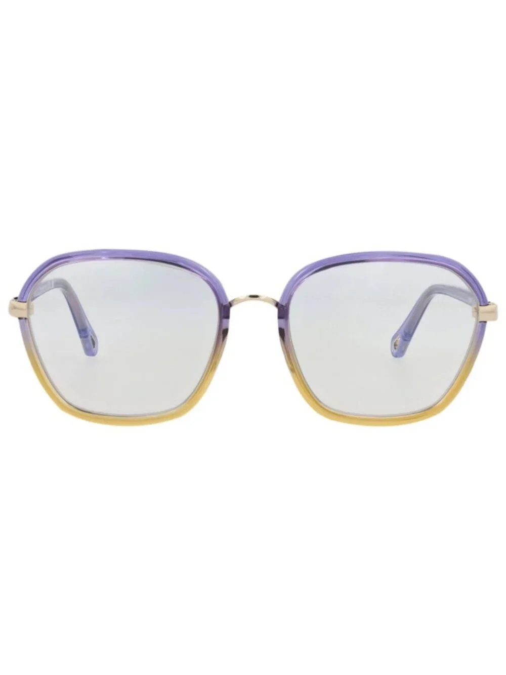 New Chloé Women's Sunglasses Square Rectangle Bio Injection Frame Violet Violet